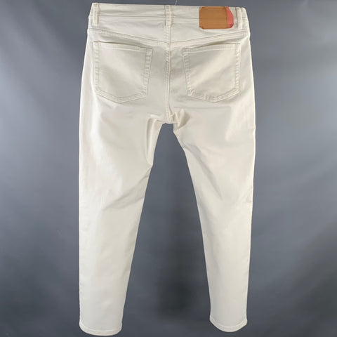 ACNE Size 32 Cream Cotton Blend Jeans