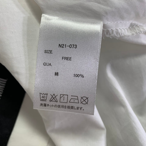 NON CONVENTIONNEL Chemise plissée en coton blanc à col montant et manches longues Taille 48
