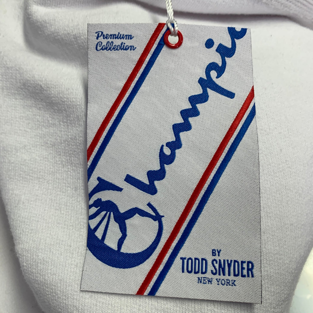TODD SNYDER x CHAMPION Size XXL White Cotton Hooded Sweatshirt