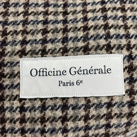 OFFICINE GENERALE Taille 38 Manteau de sport en laine à carreaux gris marron marine