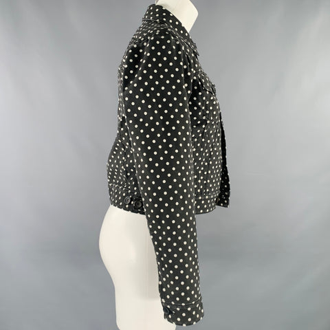 COMME des GARCONS Size M Black White Polyester Polka Dot Jacket