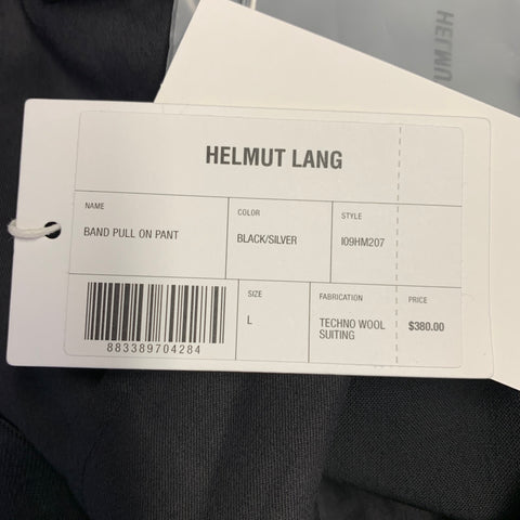 HELMUT LANG Size L Black Silver Stripe Wool Blend Casual Pants