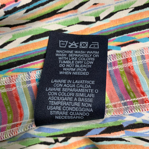 ROBERT GRAHAM Size L Multi Color Stripe Print Cotton Short Sleeve Shirt