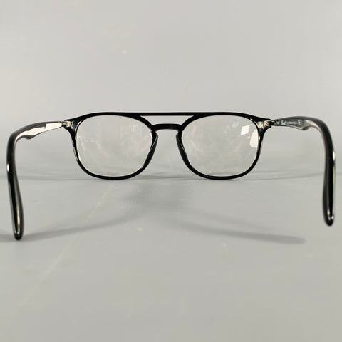 PERSOL Black Acetate Aviator Eyeglasses Frames