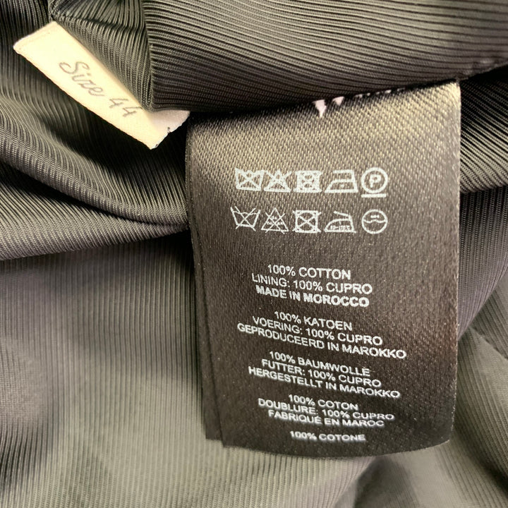 DRIES VAN NOTEN Size 34 Dark Green Cotton Twill Notch Lapel Suit