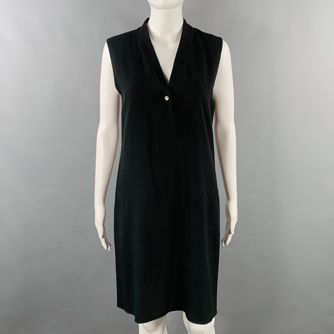 LANVIN Size 4 Black Acetate Blend Sheath Dress