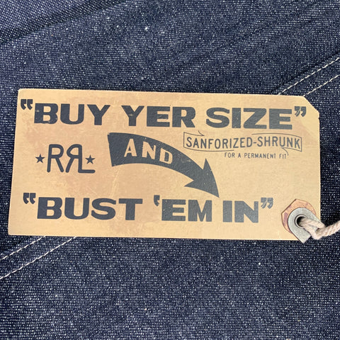 RRL by RALPH LAUREN Limited Edition Size 36 Indigo Contrast Stitch Selvedge Denim Worker Jeans