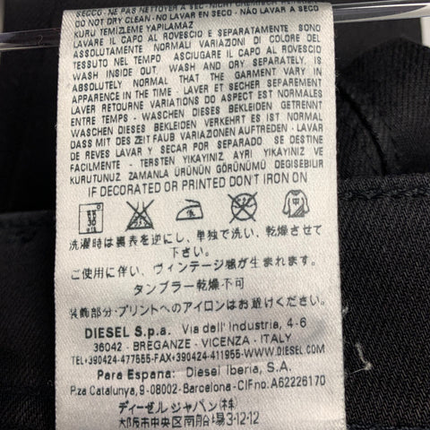 DIESEL Size 27 Sleenker Black Cotton Blend Skinny Slim Button Fly Jeans