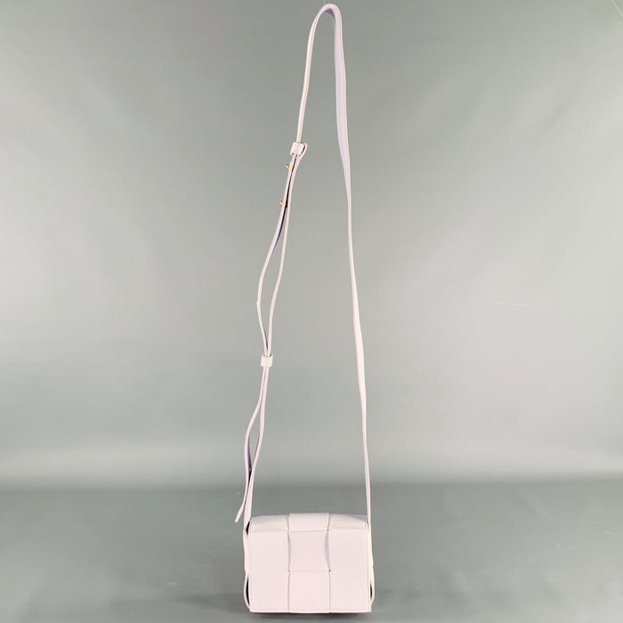 BOTTEGA VENETA Cassette Candy White Woven Leather Cross Body Handbag
