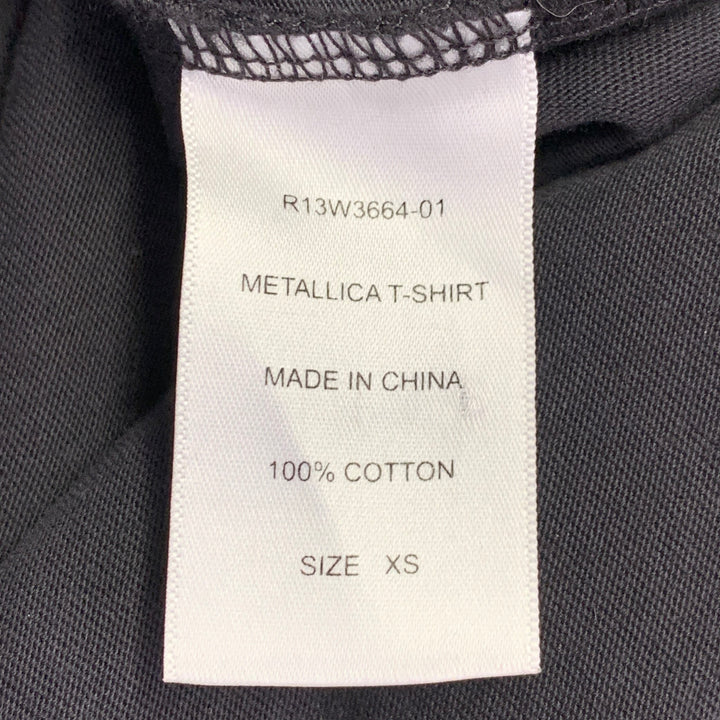 R13 Size XS Metallica Black Multi Color Rock Concert Cotton Crew Neck T-shirt