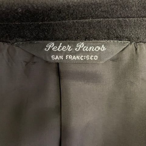 PETER PANOS Chest Size 44 Black Cashmere Notch Lapel Sport Coat