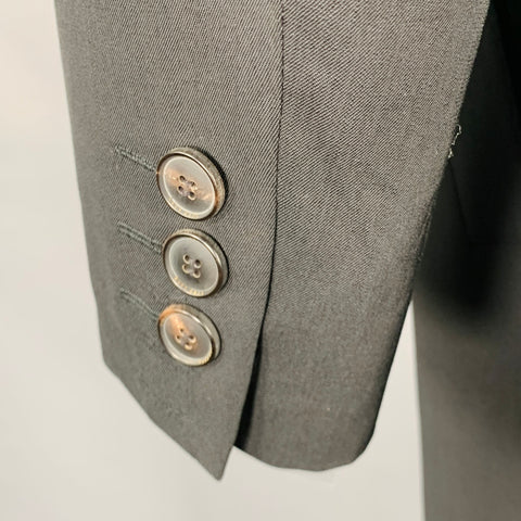 HUGO BOSS Size 38 Black Virgin Wool Single Breasted Coat