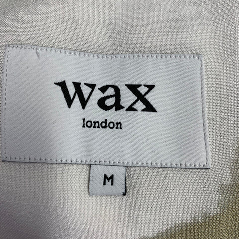 WAX Size M Yellow White Abstract Viscose Button Up Short Sleeve Shirt