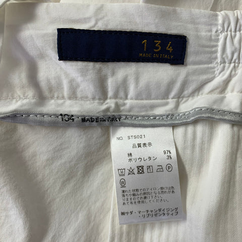 VAULT 134 Size M White Pleated Cotton Blend Drawstring Casual Pants