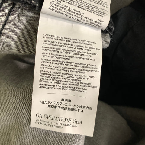 EMPORIO ARMANI Size 34 Black Grey Wash Cotton Elastane Low Rise Casual Pants