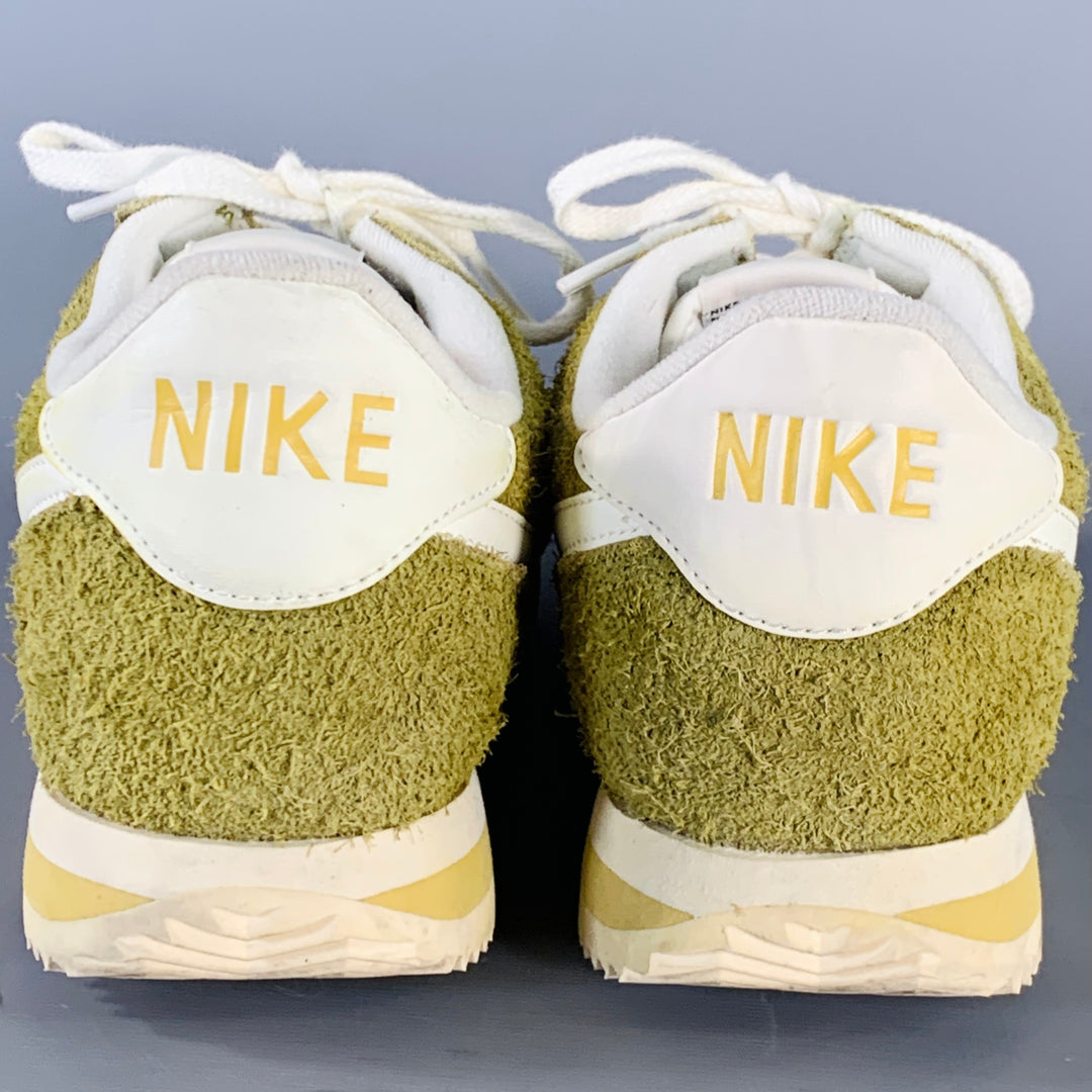 NIKE Size 11 Cortez SE Moss Green Suede Low Top Sneakers