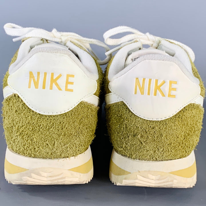NIKE Size 11 Cortez SE Moss Green Suede Low Top Sneakers