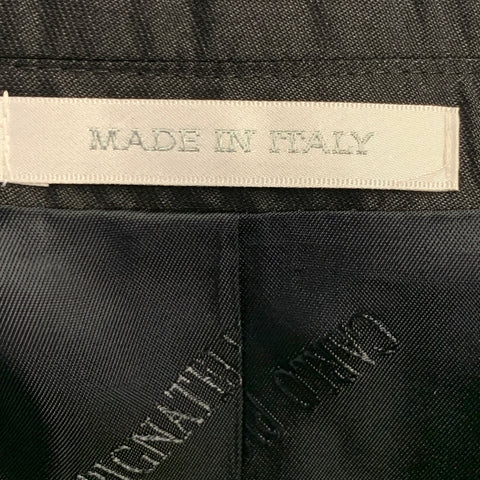 CARLO PIGNATELLI Size 38 Long Black Textured Acetate Silk Sport Coat