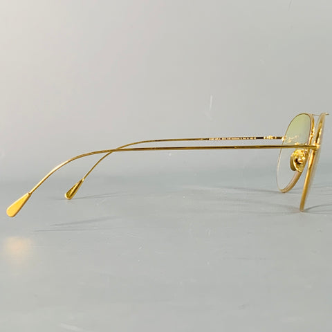CUTLER AND GROSS Gold Yellow Metal Aviator Sunglasses Frames