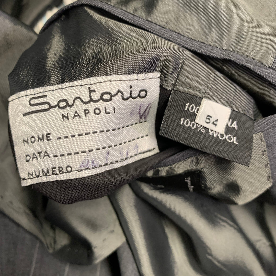 SARTORIO Size 44 Regular Grey Pinstripe Wool Notch Lapel Suit
