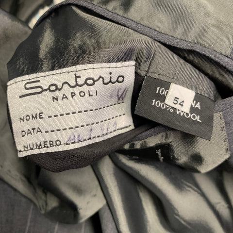 SARTORIO Size 44 Regular Grey Pinstripe Wool Notch Lapel Suit