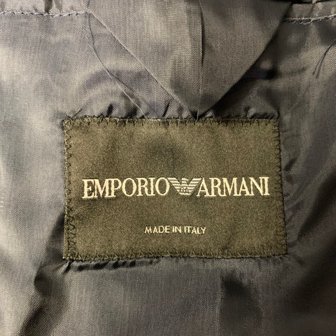 EMPORIO ARMANI Size 40 Navy Velvet Acetate Viscose Sport Coat