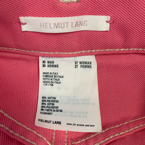 HELMUT LANG Size 30 Pink Cotton Blend Slim Straight Button Fly Jeans