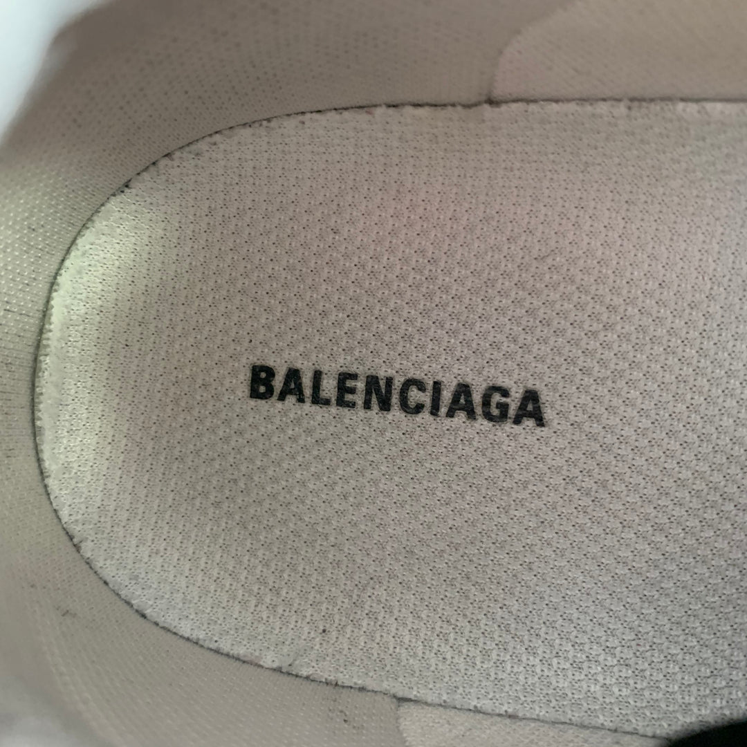 BALENCIAGA Size 8 Black Brown Mixed Fabrics Nylon Rubber Sole Sneakers