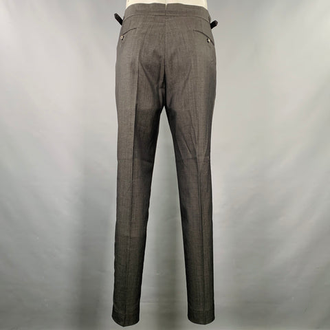 Pantalon habillé PT01, taille 38, noir, avec pattes latérales blanches