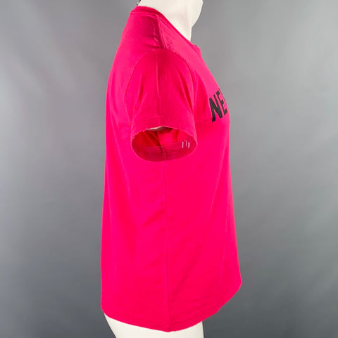 R13 Size S New York Boy Black Fuchsia Print Cotton Short Sleeve T-shirt