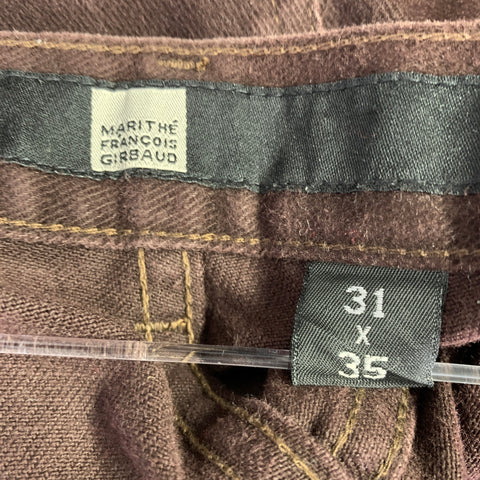 MARITHE+FRANCOIS GIRBAUD Size 31 Brown Cotton 5 Pocket Casual Pants