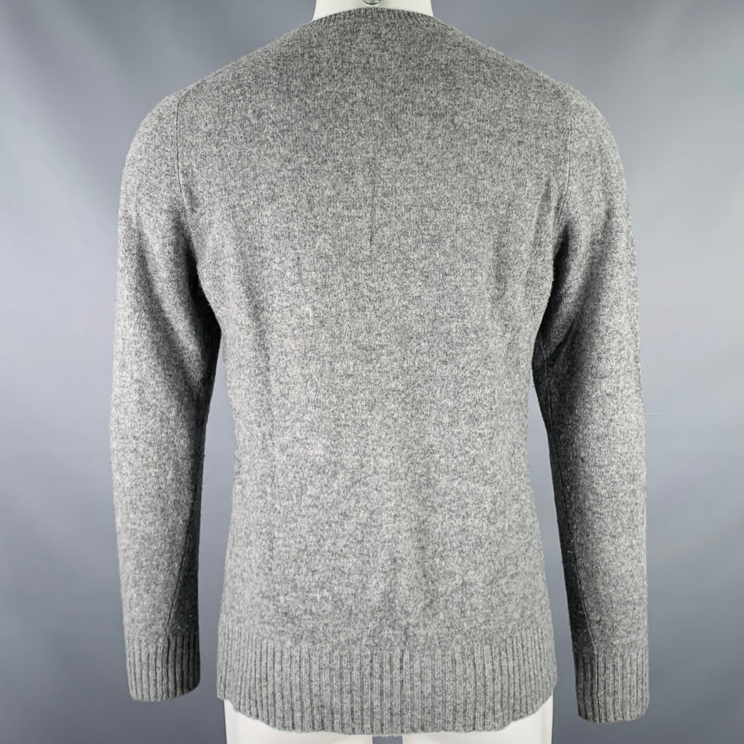 MARC JACOBS Size S Grey Heather Knit Wool Cashmere V-Neck Sweater