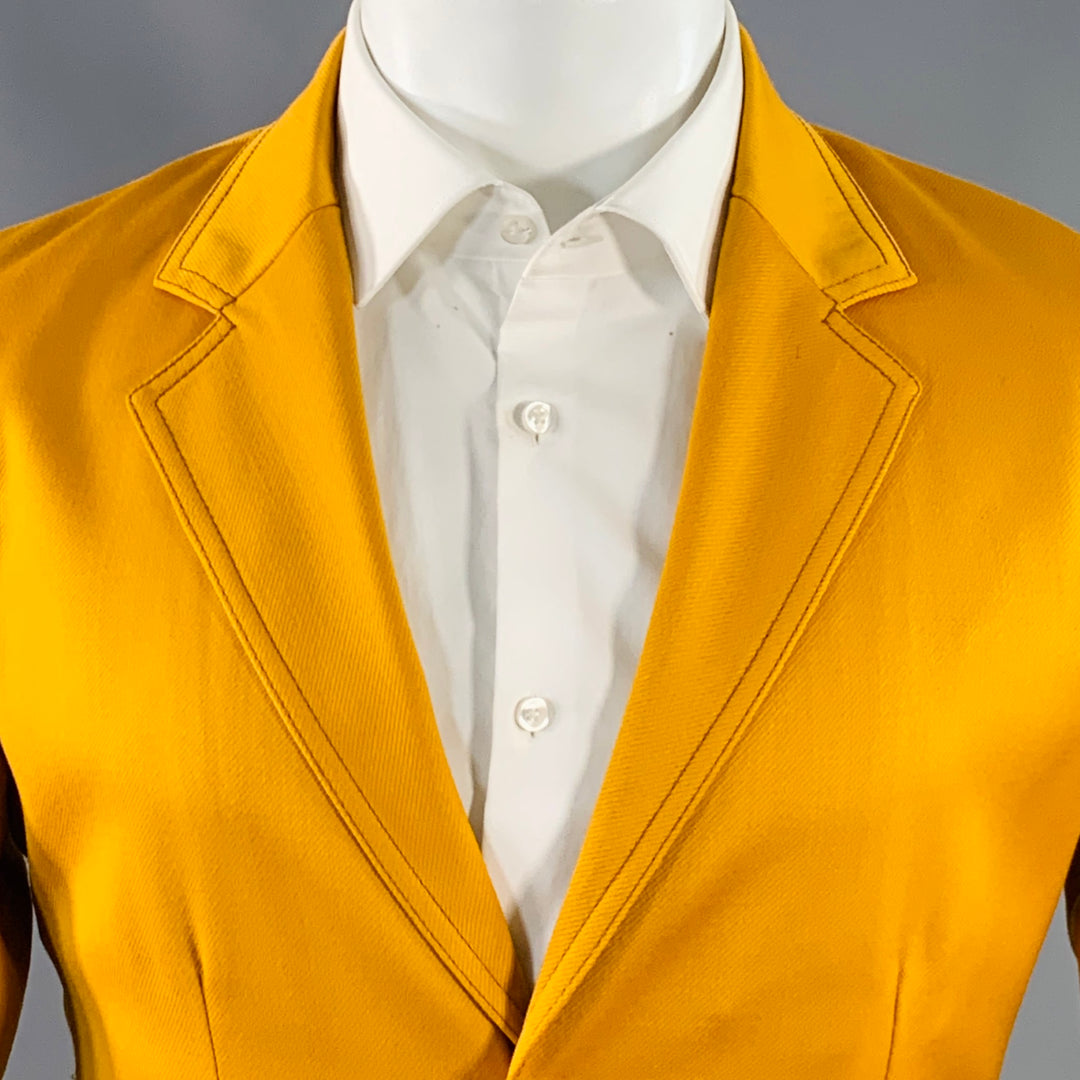 SIES MARJAN Size 36 Mustard Yellow Twill Virgin Wool Contrast Stitch Sport Coat