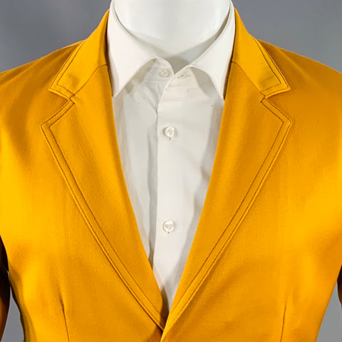 SIES MARJAN Size 36 Mustard Yellow Twill Virgin Wool Contrast Stitch Sport Coat