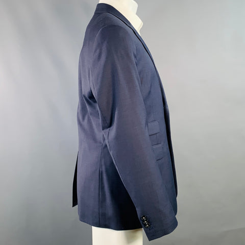 G-STAR Size 40 CL Core 2 Navy Black Wool Blend Notch Lapel Sport Coat