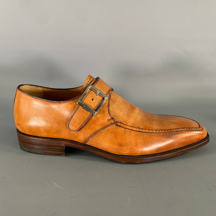 BARRETT Size 9.5 Tan Brown Leather Monk Strap Loafers