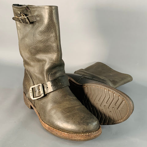 FRYE Size 8.5 Brown Leather Distressed Pull On Engineer Boots