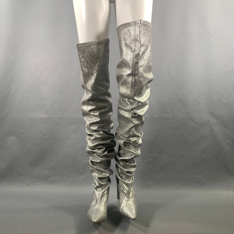 MARCELL VON BERLIN Size 11 Silver Metallic Pull On Boots