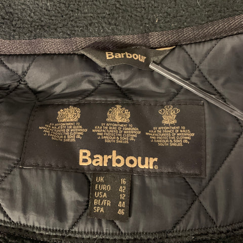 BARBOUR Size 12 Black Polyamide Quilted Jacket