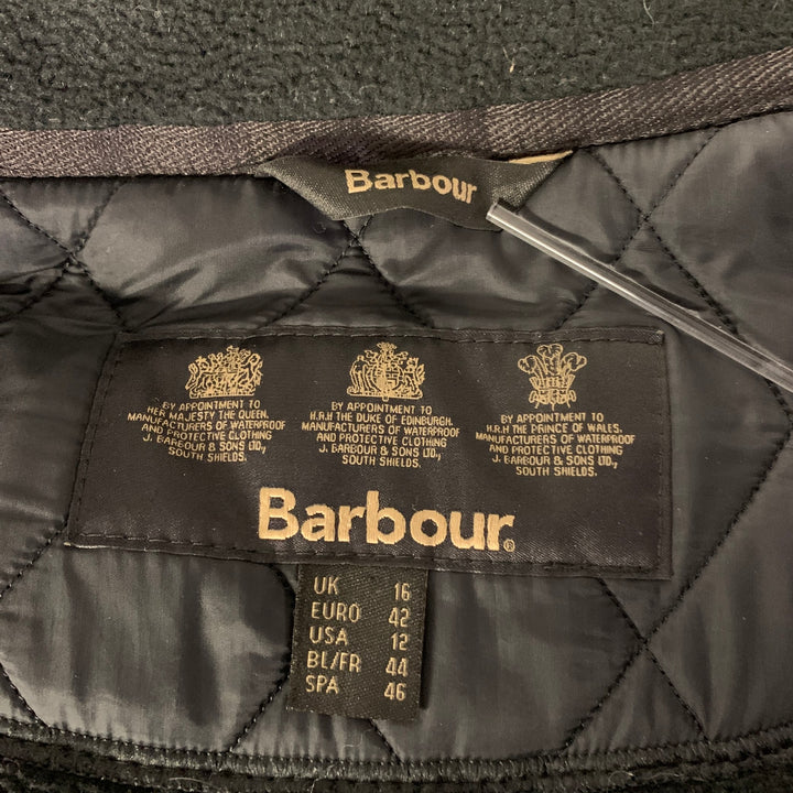 BARBOUR Size 12 Black Polyamide Quilted Jacket