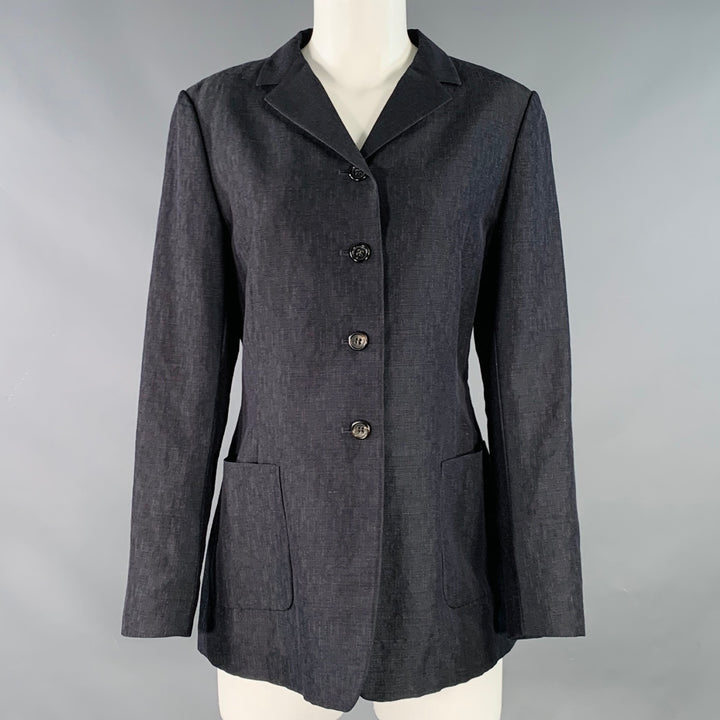 JIL SANDER Size 4 Grey Charcoal Silk Mohair Wool Jacket Blazer