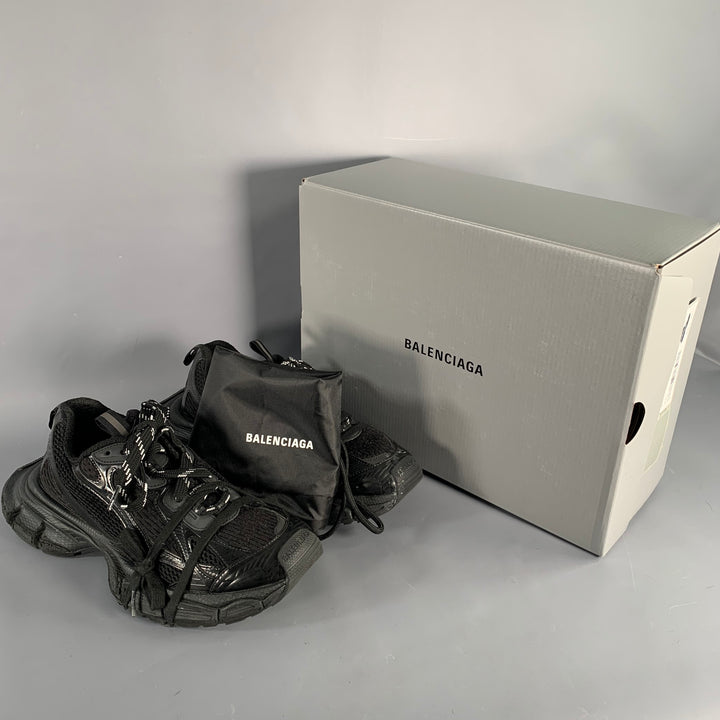 BALENCIAGA Size 8 3XL Black Mesh Polyurethane Low Top Sneakers