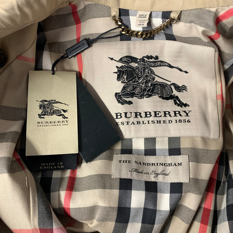BURBERRY Size 0 Beige Cotton Double Breasted Coat