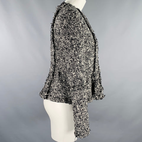 JONATHAN COHEN Size 2 Black White Wool Nylon Tweed Jacket Blazer