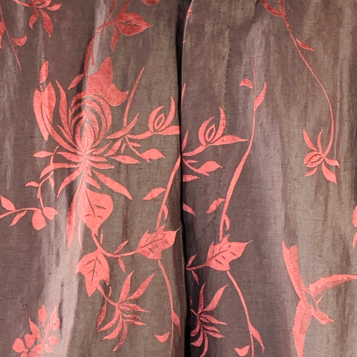 HAIDER ACKERMANN Size 32 Brown Red Jacquard Linen Silk Cropped Casual Pants