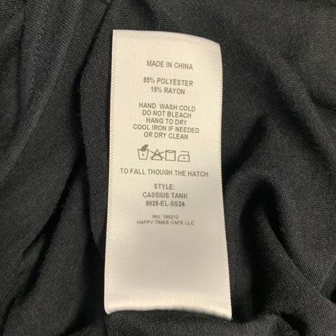 ECKHAUS LATTA Size M Cassius Nightfall Black Polyester Blend Buttoned Tank Top
