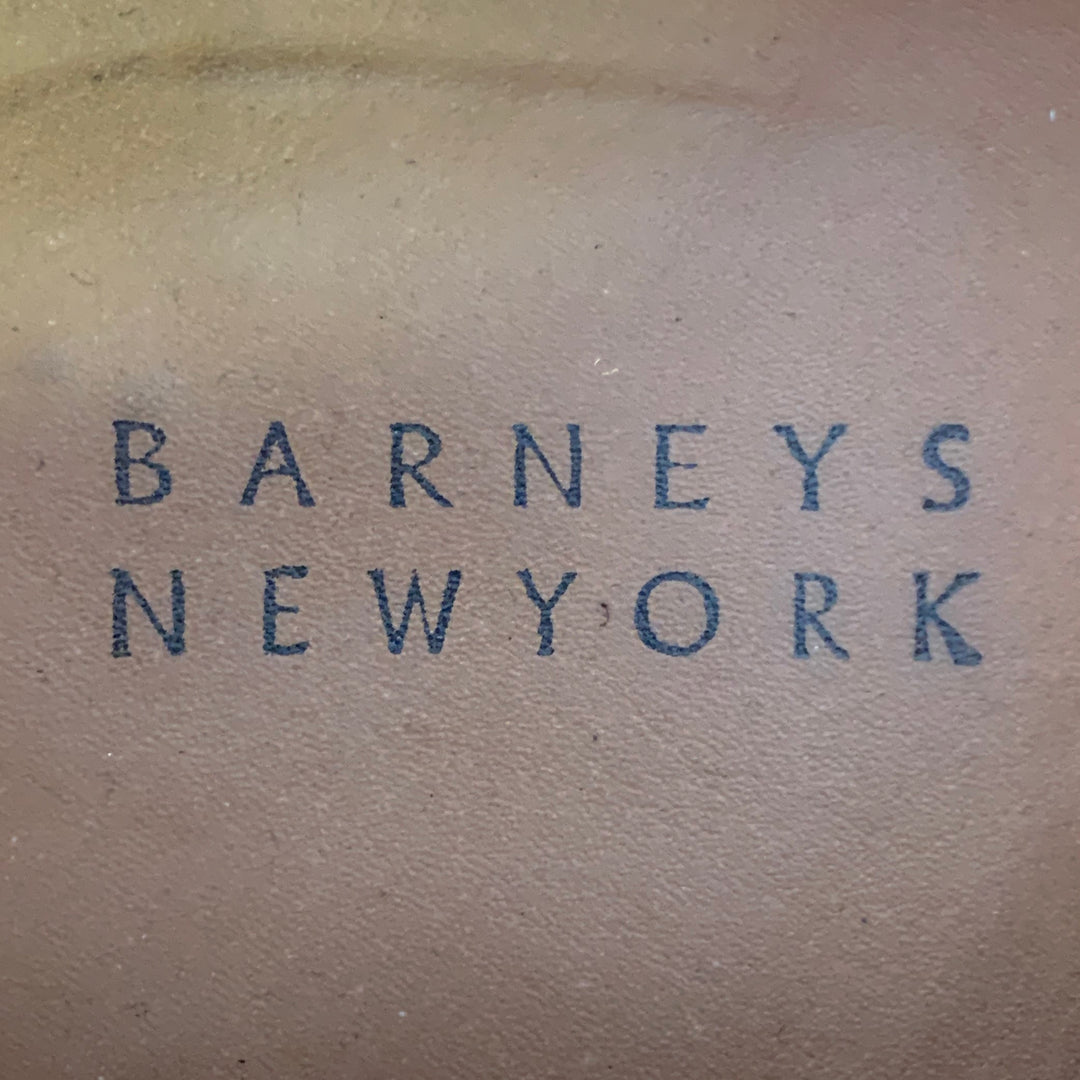 BARNEY'S NEW YORK Size 11 Brown Pebble Grain Leather Derby Lace-Up Shoes