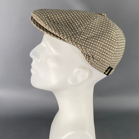 BORSALINO Size 7 Tan Khaki Geometric Cotton Hats