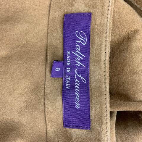 RALPH LAUREN Collection Size 6 Tan Suede  Pencil Below Knee Skirt