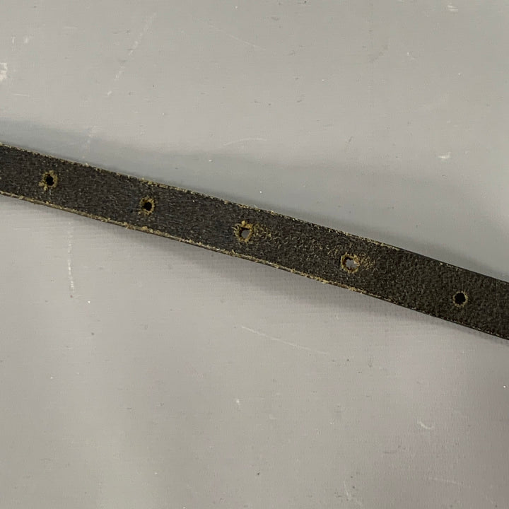 J.LINDEBERG Size 30 Black Silver Logo Leather Belt